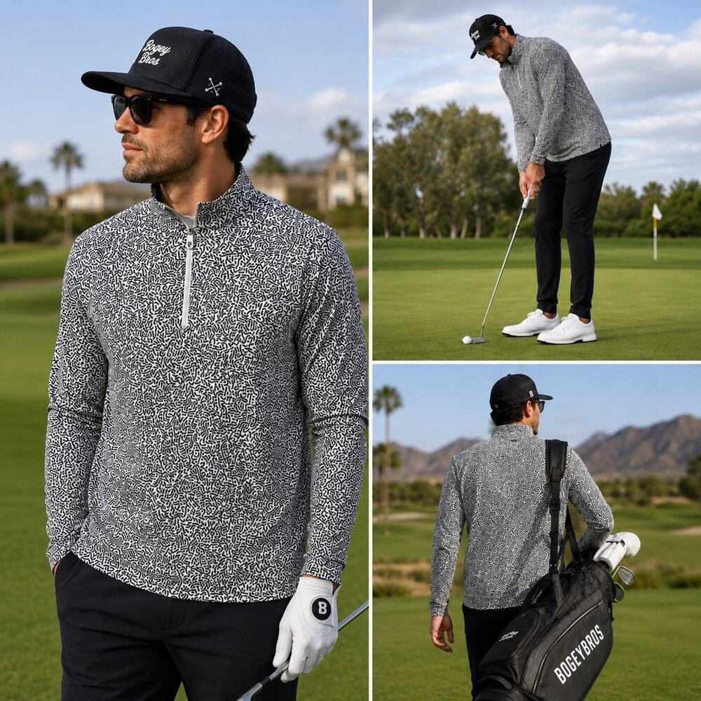 Bogey Bros Golf Pullover XXL 1/4 Zip Performance Stretch Long Sleeve Quarter